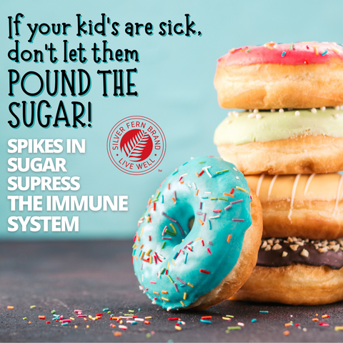 Spikes in sugar suppress the immune system - gut health, sugar, cold and flu, immune system