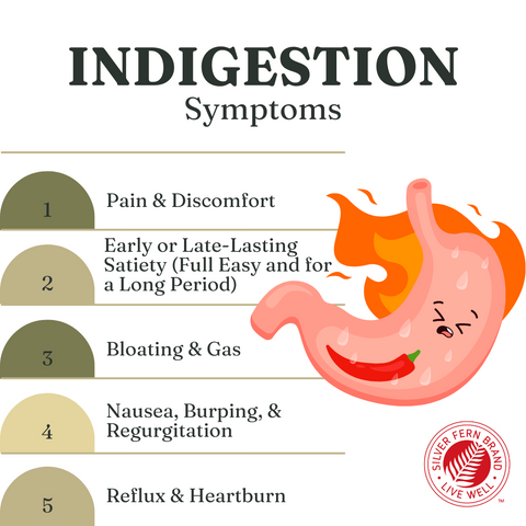 Indigestion symptoms - gut health, reflux, heartburn, acid blockers