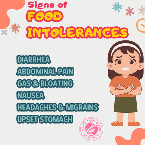 Signs of food intolerances - gut health, bloating, gas