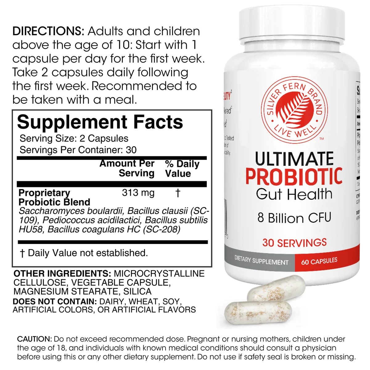 Ultimate Probiotic Supplement - 60 Capsules per Bottle