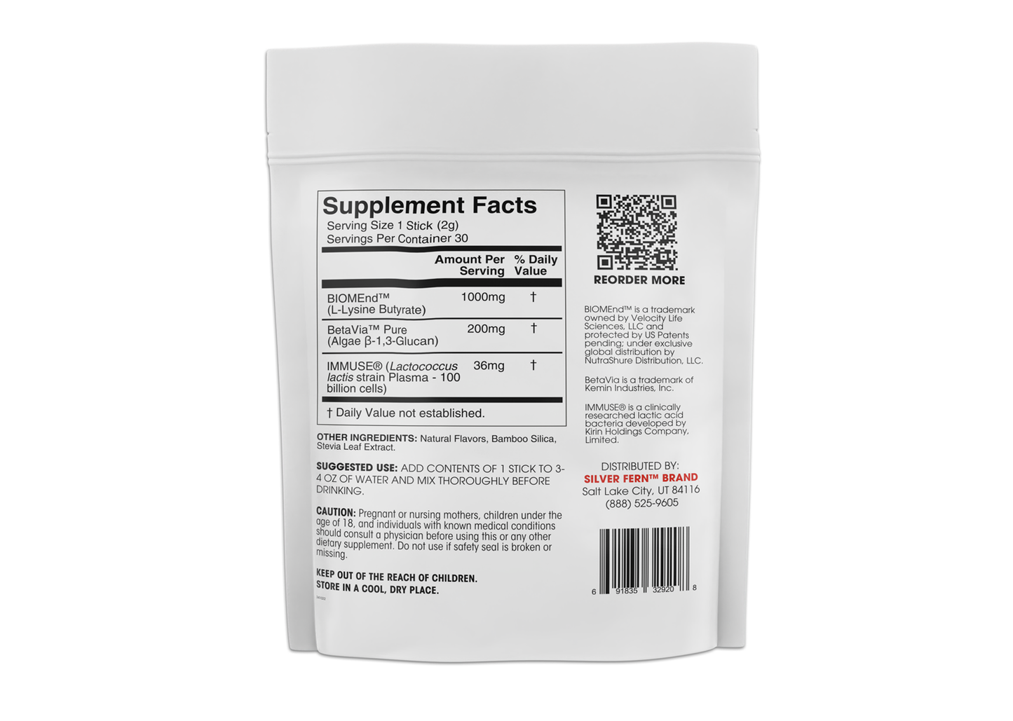 Postbiotic+ - Gut and Immune Health Support back of package