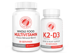 100% Whole Food Multivitamin & K2-D3 - Vitamin and Mineral Combo