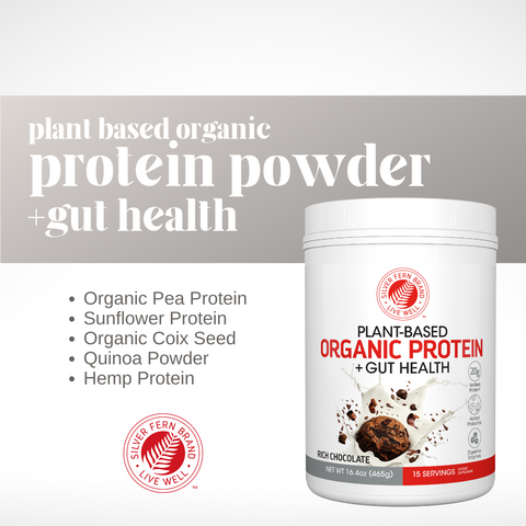 Plant-based organic protein with digestive enzymes & probiotics - gut health