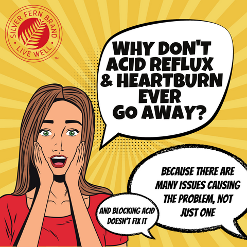 Why are reflux and heartburn so hard to get rid of? - gut health, reflux, heartburn, acid blockers
