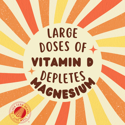 Large doses of vitamin D depletes magnesium - gut health, supplements