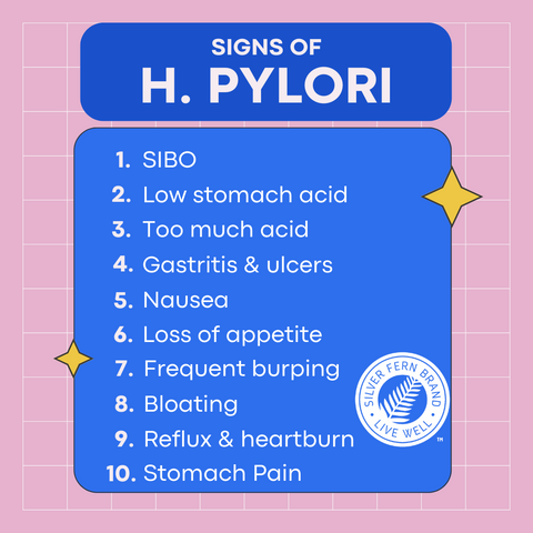 Signs of H. Pylori - gut health, reflux, heartburn, burping