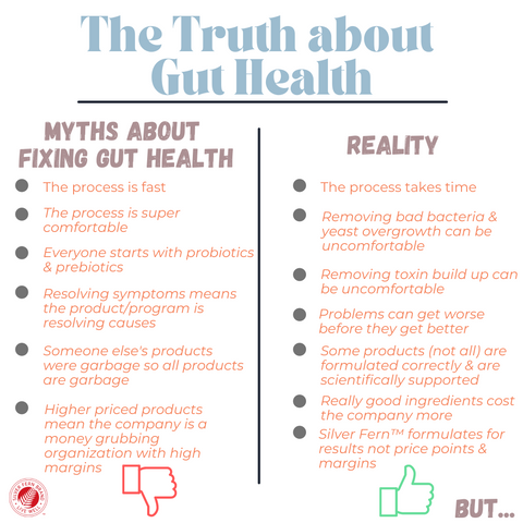 Correcting gut health can feel uncomfortable at first, here's why - probiotics, die-off effect, bacteria overgrowth, detox, toxins