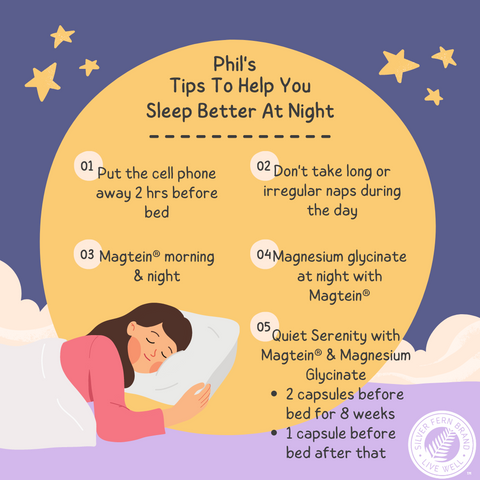 Try these tips for a better night's sleep - gut health, magnesium, Quiet Serenity