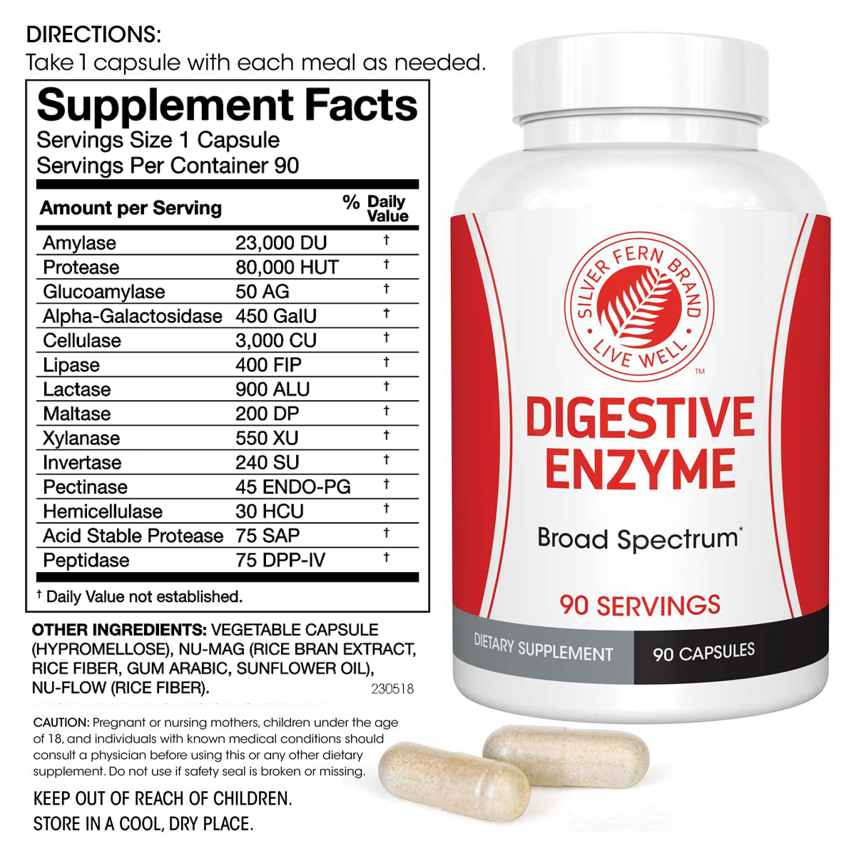 Digestive Enzyme with 100% pH Coverage - 90 Servings