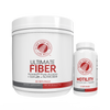 Supplement containers labeled 'Ultimate Fiber' and 'Motility' by Silver Fern Brand on a white background.