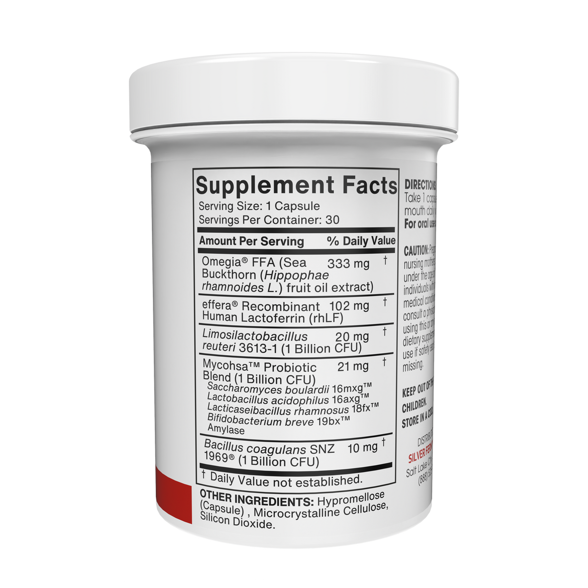 Vaginal Health Probiotic facts on bottle