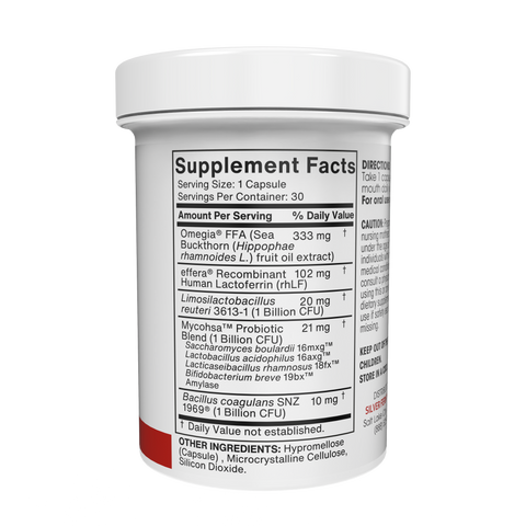 Vaginal Health Probiotic facts on bottle