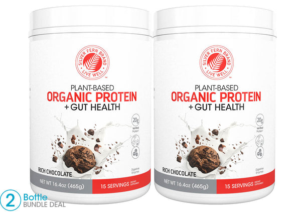 Plant-Based Organic Protein Powder with Gut Health Boost - Rich Chocolate