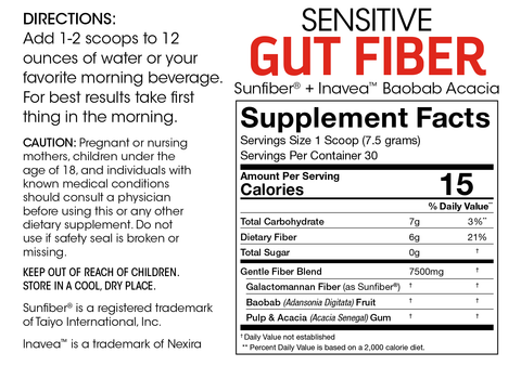 Sensitive Gut Fiber - Comfortable Prebiotic Digestive Support